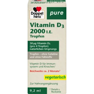 Doppelherz Pure Vitamin D3 2000 IU Drops, 9.2 ml