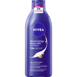 Nivea Rich Nourishing Body Milk, 400ml NIVEA Rich Nourishing Body Milk 400 ml with hyaluronic acid and almond oil for dry skin