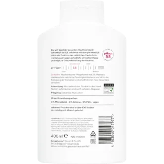 Sebamed Dead Sea Salt product back label with ingredients and instructions