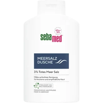 Sebamed Dead Sea Salt body care product front packaging for dry sensitive skin