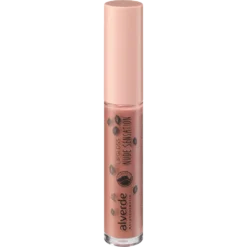 Alverde Lipgloss Nude Sensation 40, 5 ml Alverde Lipgloss Nude Sensation 40 – back view showing ingredients and application