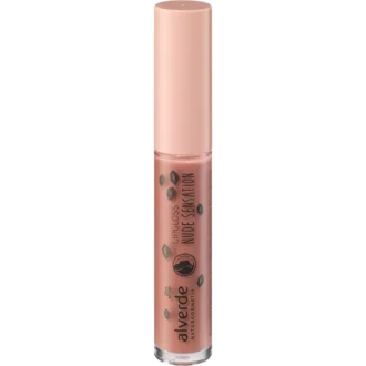 Alverde Lipgloss Nude Sensation 40 – back view showing ingredients and application