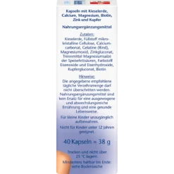 Doppelherz Silica + Biotin + Zinc, 40 Tablets, Side
