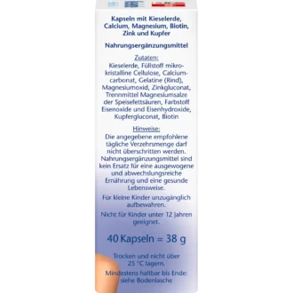 Doppelherz Silica + Biotin + Zinc, 40 Tablets, Side