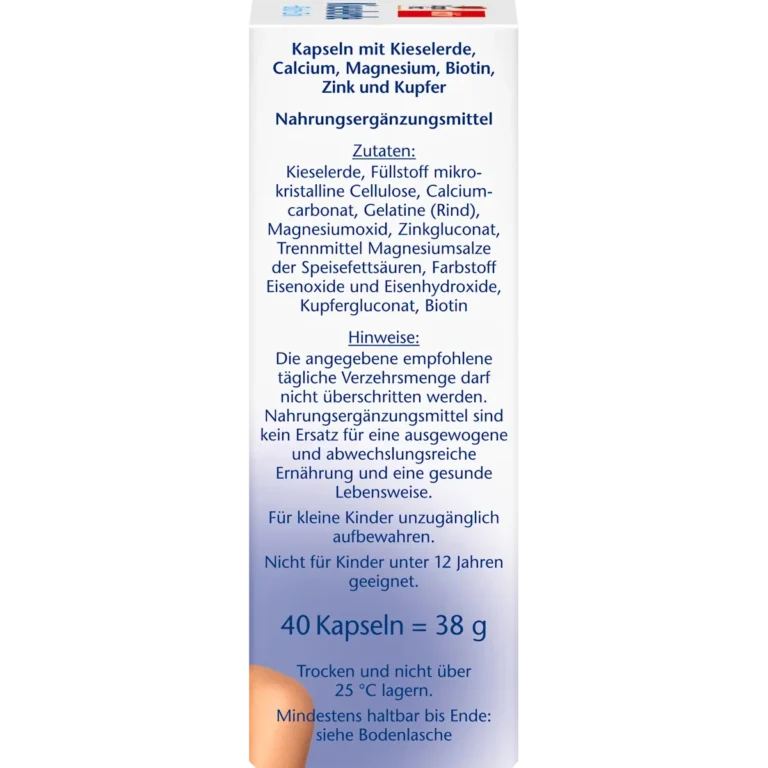 Doppelherz Silica + Biotin + Zinc, 40 Tablets, Side