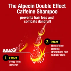 Alpecin Double-Effect Shampoo, 200ml How Alpecin Double Effect Shampoo removes dandruff and strengthens hair roots with caffeine