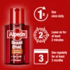 Alpecin Double Effect Shampoo application guide with daily use and recommended 3-month treatment period