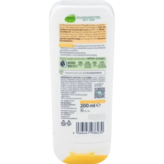 alverde Nutri Care Conditioner ingredients and usage back label