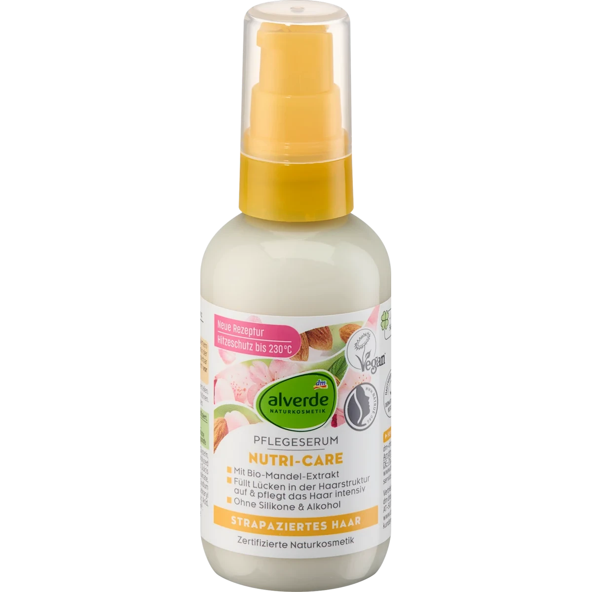 Alverde Nutri Care Hair Serum, 75ml alverde Nutri Care Hair Serum front packaging natural leave-in care