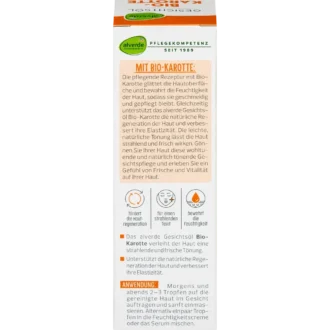 Alverde Carrot Bio Face Oil ingredients and usage instructions