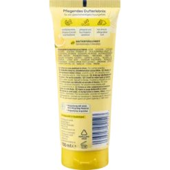 Back of Balea Buttermilk & Lemon Hand Cream 100 ml showing ingredients and product information
