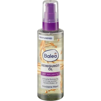 Balea Cleansing Oil with Argan Oil bottle for waterproof makeup removal