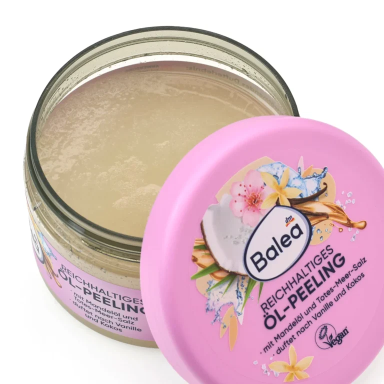 Rich salt and oil texture of Balea Dead Sea Salt & Almond Oil Body Scrub