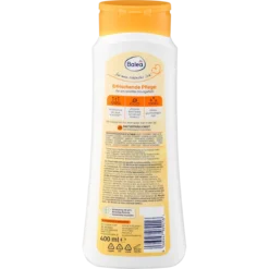Back of Balea Energy Q10 Firming Body Lotion 400 ml showing ingredients and product information