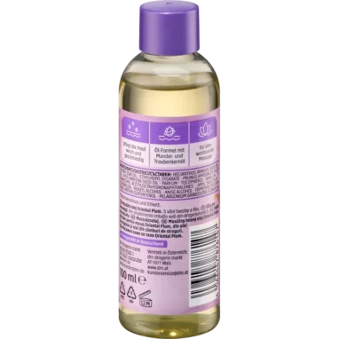 Balea Massage Oil Oriental Plum ingredients and usage instructions
