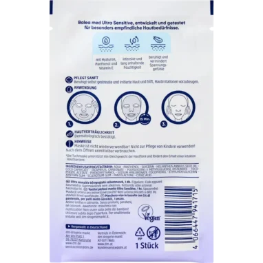 Ingredient list of Balea Med Panthenol Mask showing high-dose panthenol