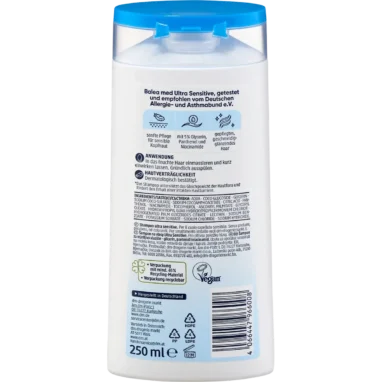 Balea MED Ultra Sensitive Shampoo ingredients and packaging