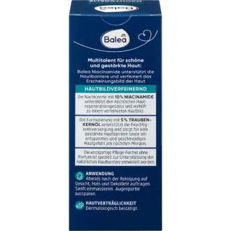 Balea Niacinamide Night Cream ingredients and usage instructions