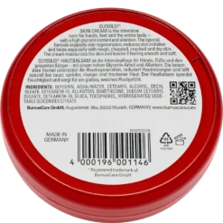 Ingredient list of Glysolid showing Glycerin and Allantoin concentration