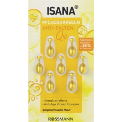 ISANA Q10 Anti-Wrinkle Facial Care Capsules, pack of 7 with coenzyme Q10 and vitamin E