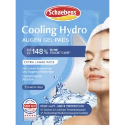 Schaebens Cooling Hydro Eye Gel Pads with caffeine and hyaluronic acid for refreshing eye care