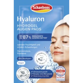 Schaebens Eye Pads Hyaluron Hydrogel, 2pc Refreshing Hyaluron Hydrogel Eye-Pads for instant hydration