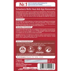 Schaebens Mature Skin Anti-Age Concentrate, 7 Ampoules Schaebens Mature Skin Anti-Age Concentrate back packaging with ingredients and directions