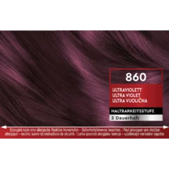 Schwarzkopf Brillance 860 Ultra Violet Schwarzkopf Brillance 860 Ultra Violet hair color shade swatch