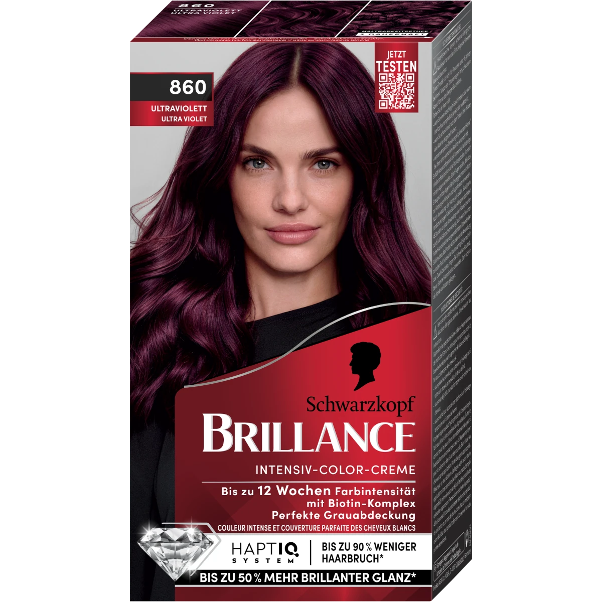Schwarzkopf Brillance 860 Ultra Violet Schwarzkopf Brillance 860 Ultra Violet permanent hair dye box