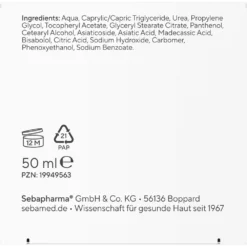 Sebamed Urea Face Cream ingredient list packaging