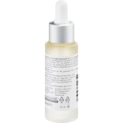 alverde Overnight Facial Oil 5% Squalane back label showing ingredients and usage instructions