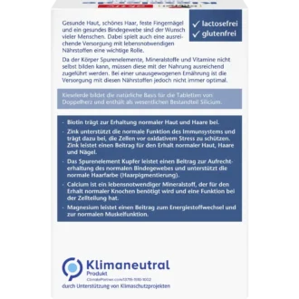Doppelherz aktiv Kieselerde + Biotin + Zinc back view, 40 tablets