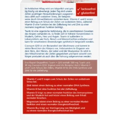 Doppelherz Taurin + Q10 capsule ingredients and instructions label