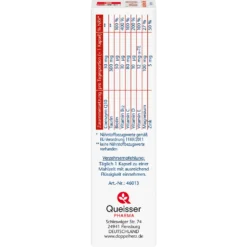 Doppelherz Taurin + Q10 Capsules 30 pcs – side view with nutritional information