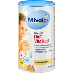 Mivolis Diet Shake Vanilla Flavor 500 g can – high-protein meal replacement for weight control