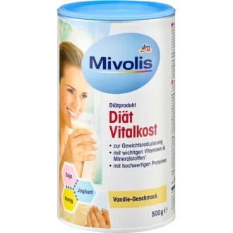 Mivolis Diet Shake Vitalkost Vanilla, 500g Mivolis Diet Shake Vanilla Flavor 500 g can – high-protein meal replacement for weight control