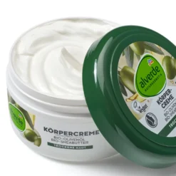 alverde Bodycream Olive oil & shea butter 300 ml creamy texture close-up