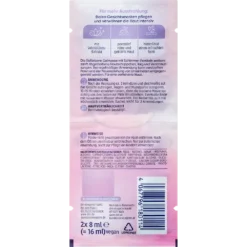 Balea Glow Peel-Off Mask, 2x8 ml Ingredient list showing Lotus Extract and Panthenol
