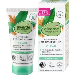 alverde NATURKOSMETIK Clear Face Fluid front packaging