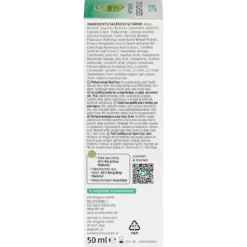 Alverde Clear Mattifying Facial Fluid, 50ml alverde Clear Face Fluid back packaging ingredients and details