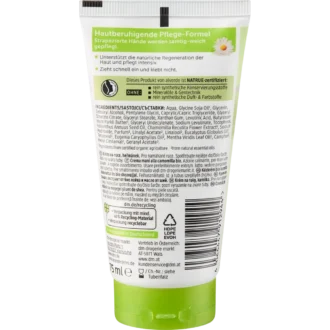 alverde Hand Cream Chamomile and Shea Butter back packaging ingredients and details