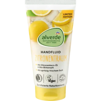 Alverde Hand Fluid Lemon Dream, 75ml alverde NATURKOSMETIK Hand Fluid Lemon Dream front packaging
