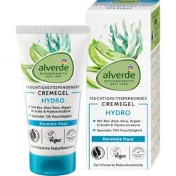 alverde NATURKOSMETIK Hydro Face Cream Gel front packaging