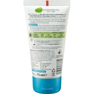 alverde Hydro Face Scrub back packaging ingredients and details