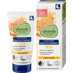 alverde NATURKOSMETIK Q10 Night Cream 30+ front packaging