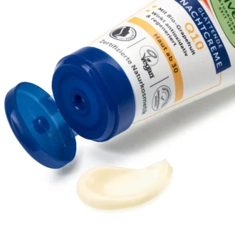 Texture of alverde Q10 Night Cream 30+ overnight moisturizer
