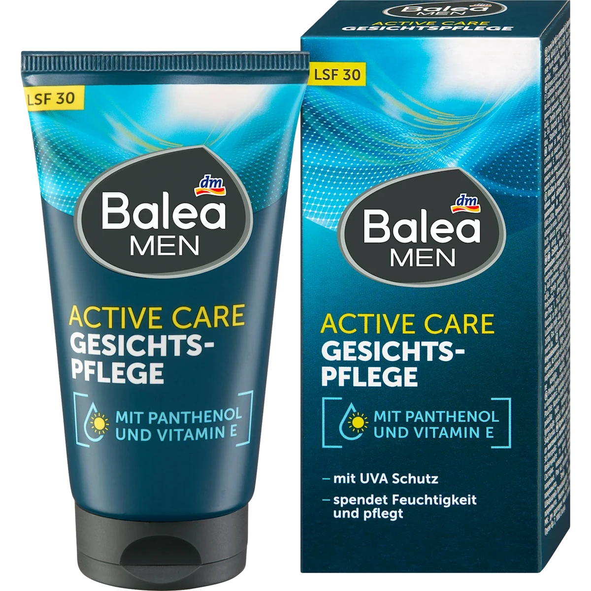 Balea Men Active Care Face Cream LSF 30, 75ml Balea MEN Active Care Face Cream SPF 30 for daily hydration and UV protection