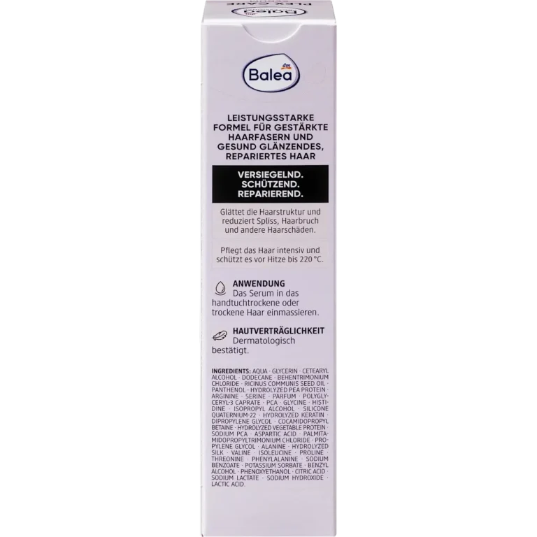 Balea Plex Care serum packaging and ingredients