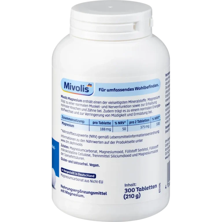 Mivolis Magnesium Tablets nutrition facts and mineral information