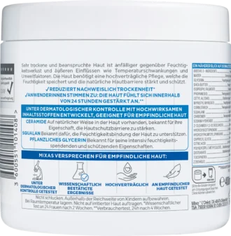 Mixa Ceramide Protect Multi Purpose Cream back packaging ingredients and usage instructions